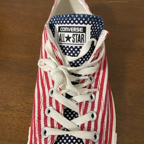 Converse Women Size 8 American Flag Patriotic Sneakers Low Top Comfortable - Picture 2 of 8